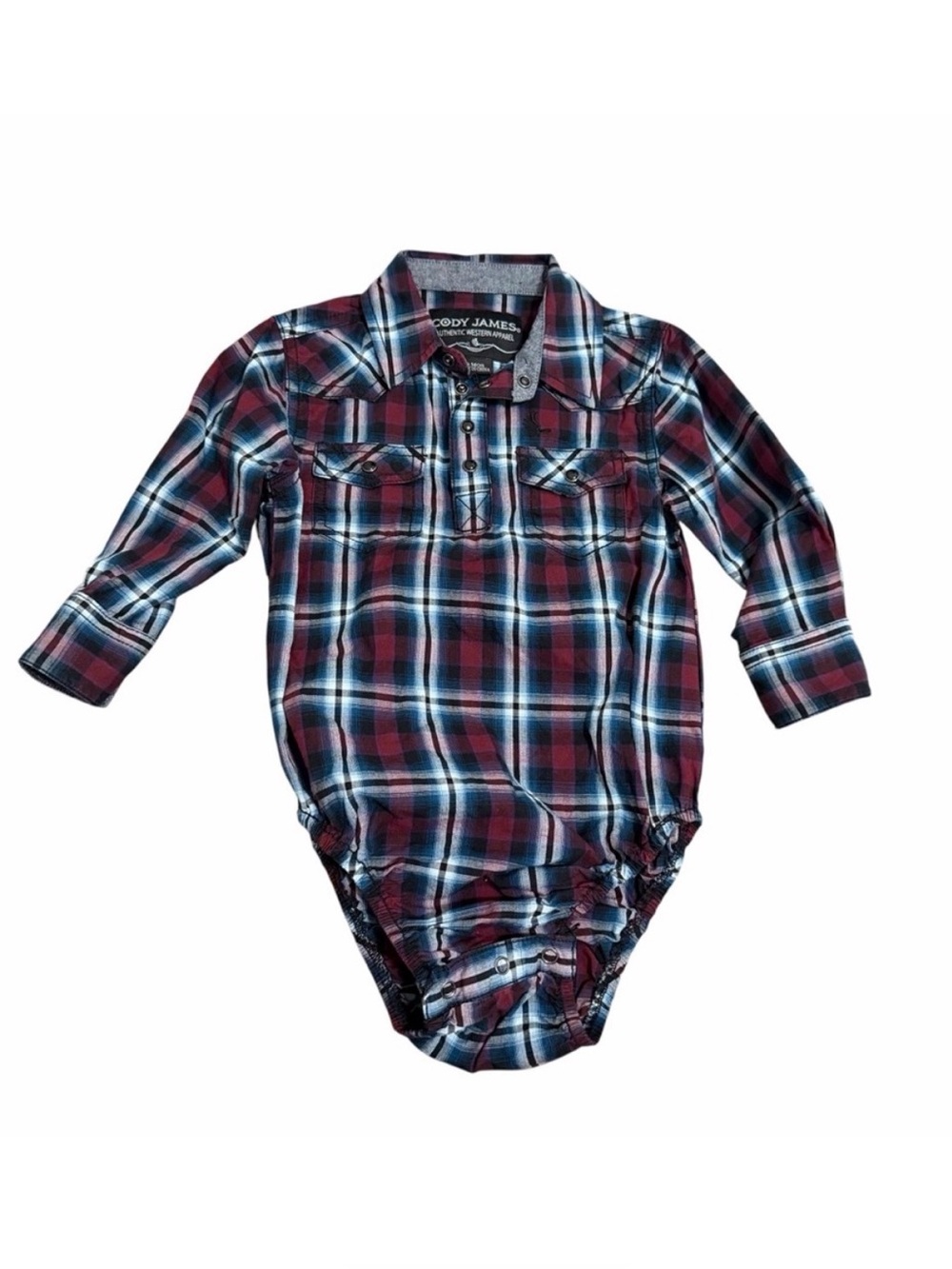 Cody James Infant‎ Plaid Western Long Sleeve Bodysuit | Size 18M